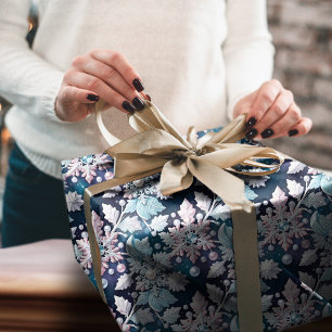 Papier Cadeau Diamond & Pearl Snowflake dentelle Motif de Noël