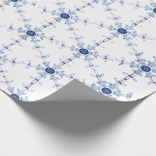 Papier Cadeau Diamond Snowflake Pattern Wrapping Paper (Coin)