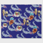 PAPIER CADEAU DIAMONDES DE PEUR ET MURS DE BIJOUX EN BLEU (Plat)