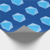 Papier Cadeau Dice bleu polyèdre (Coin)