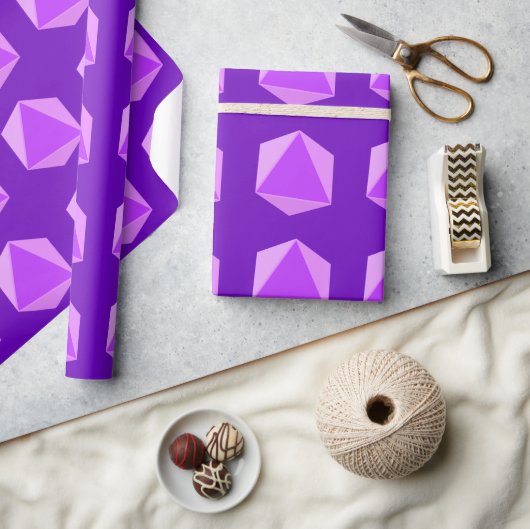 Papier Cadeau Dice polyèdre pourpre (Artisanat)