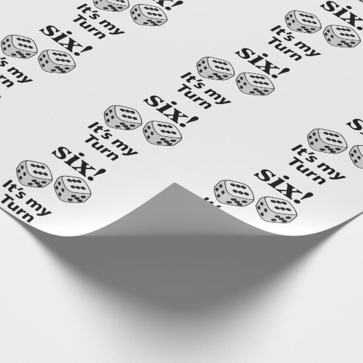 Papier Cadeau Dice Rolling Six C'est mon tour Roll Dice (Coin)