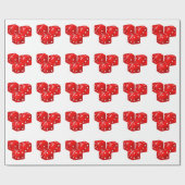 Papier Cadeau Dice rouge (Plat)