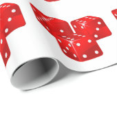 Papier Cadeau Dice rouge (Coin rond)