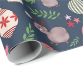 Papier cadeau d'icônes de Noël  (Coin rond)
