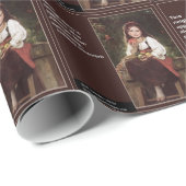 Papier Cadeau Dicton Yiddish Concernant les Pommes & Graphique (Coin rond)