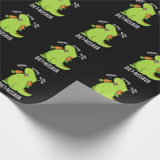 Papier Cadeau Diet-nosaur Dinosaure Drôle Puns Dark BG (Coin)