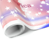 Papier Cadeau Dieu bénisse la liberté de l'Amérique (Coin rond)