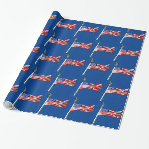 Papier Cadeau Dieu bénisse l'Amérique, Drapeau américain, Soutie
