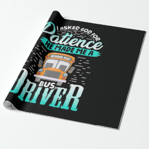 Papier Cadeau Dieu M'A Fait Conduire Un Bus