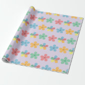 Papier Cadeau Différent Pas Moins Autisme Design Floral Sans Cou (Déroulé)
