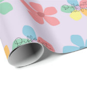Papier Cadeau Différent Pas Moins Autisme Design Floral Sans Cou (Coin rond)