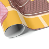 Papier Cadeau Différentes gaufres aromatisées sans soudure arriè (Coin rond)