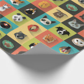 Papier Cadeau Différents Animaux Décoratifs (Coin)