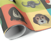 Papier Cadeau Différents Animaux Décoratifs (Coin rond)