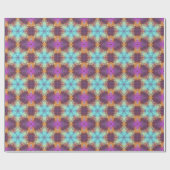 Papier Cadeau Digital Mandala bleu jaune et violet (Plat)
