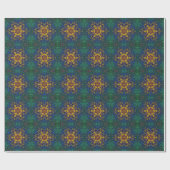 Papier Cadeau Digital Mandala jaune bleu et vert (Plat)