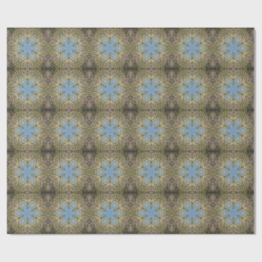 Papier Cadeau Digital Mandala jaune et bleu (Plat)