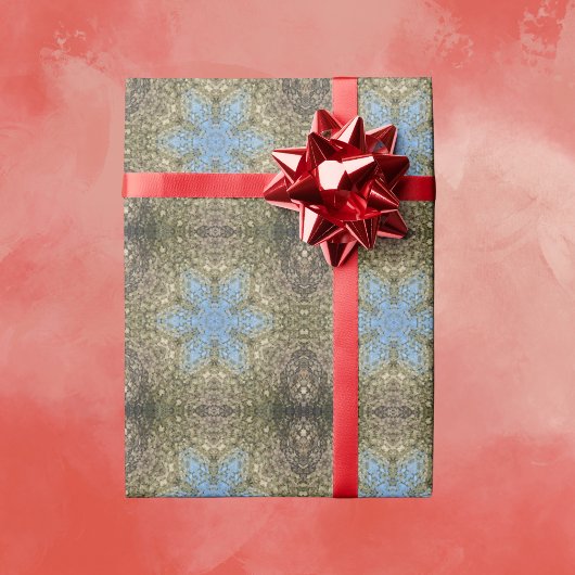 Papier Cadeau Digital Mandala jaune et bleu