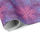 Papier Cadeau Digital Mandala rose violet et bleu (Coin rond)