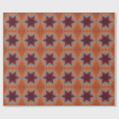 Papier Cadeau Digital Mandala rouge orange et bleu (Plat)