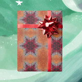 Papier Cadeau Digital Mandala rouge orange et bleu