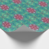Papier Cadeau Digital Mandala rouge vert et bleu (Coin)