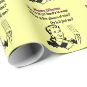 Papier Cadeau Dilemme drôle de Bunco avec la rétro femme (Coin rond)