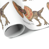 Papier Cadeau Dilophosaurus dessin animé (Coin rond)