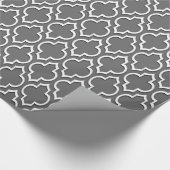 Papier Cadeau Dim Grey Blanc XL Quatrefoil Marocain #7DS (Coin)