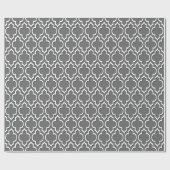 Papier Cadeau Dim Grey Blanc XL Quatrefoil Marocain #7DS (Plat)