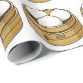 Papier Cadeau Dim sum dessin animé (Coin rond)