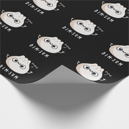 Papier Cadeau Dim-sum Funny Dimsum Math Pun Dark BG (Coin)