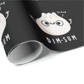 Papier Cadeau Dim-sum Funny Dimsum Math Pun Dark BG (Coin rond)