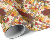 Papier Cadeau dinde d'action de grâces (Coin rond)