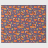 Papier Cadeau Dinde de Thanksgiving (Plat)