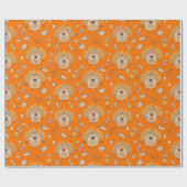 Papier Cadeau Dinde de Thanksgiving d'automne (Plat)