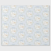 Papier Cadeau Dinde Folle Bleu Nœud Papillon Fantaisiste Prépa (Plat)
