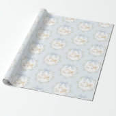 Papier Cadeau Dinde Folle Bleu Nœud Papillon Fantaisiste Prépa (Déroulé)