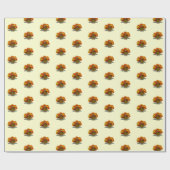 Papier Cadeau Dinde inquiète de Thanksgiving (Plat)