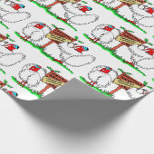 Papier Cadeau Dindes de Noël dessin animé confinement (Coin)
