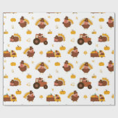 Papier Cadeau Dindes de Thanksgiving (Plat)