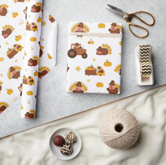Papier Cadeau Dindes de Thanksgiving (Artisanat)