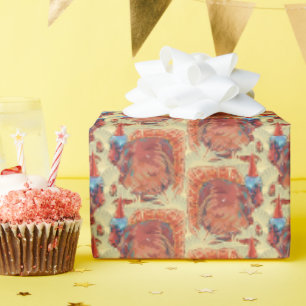 Papier Cadeau Dindon dans la paille