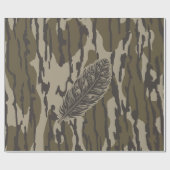 Papier Cadeau Dindon Plume Fonds Camo Forêt (Plat)