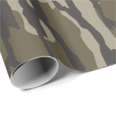 Papier Cadeau Dindon Plume Fonds Camo Forêt (Coin rond)