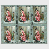 Papier Cadeau Dîner de Noël victorien (Plat)