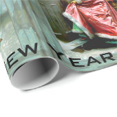 Papier Cadeau Dîner de Noël victorien (Coin rond)