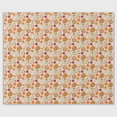 Papier Cadeau Dîner Thanksgiving Motif rose (Plat)