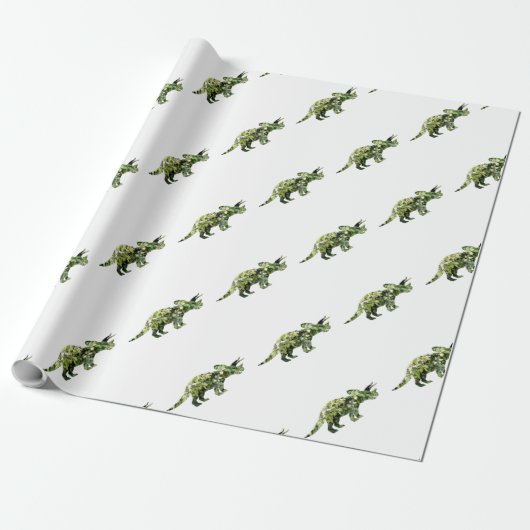 Papier Cadeau Dino Mood, Dinosaur Art enveloppement cadeau (Déroulé)